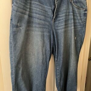 Loft wide leg, high waist, cropped jeans